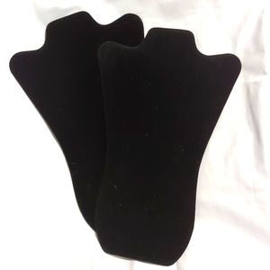 Six 14" black velveteen necklace display easels